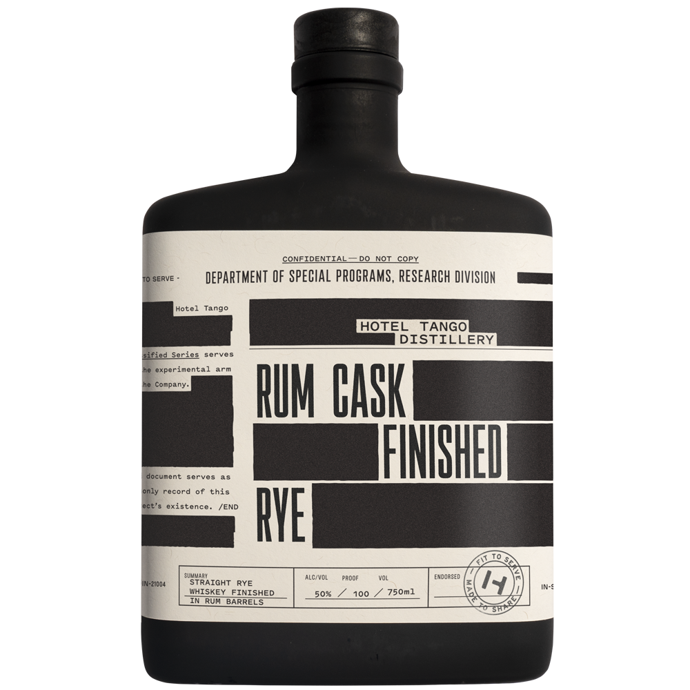 Straight Rye Whiskey Finished in Rum Barrels bottle